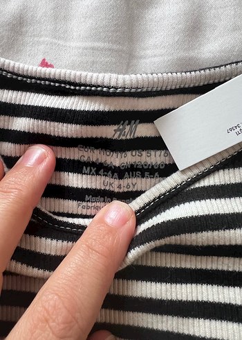 2 adet Çizgili Gri Beyaz Çocuk bluz - Görsel 5