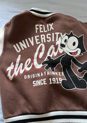 Felix Baskılı Kahverengi Erkek Çocuk Ceket - Görsel 4