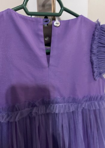 Kız Çocuk Mor Fırfırlı Kolsuz Elbise - Görsel 4