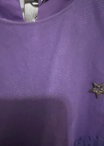 Kız Çocuk Mor Fırfırlı Kolsuz Elbise - Görsel 2