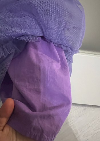 Kız Çocuk Mor Fırfırlı Kolsuz Elbise - Görsel 5