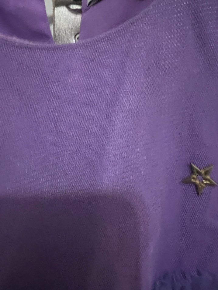 Kız Çocuk Mor Fırfırlı Kolsuz Elbise - Görsel 2