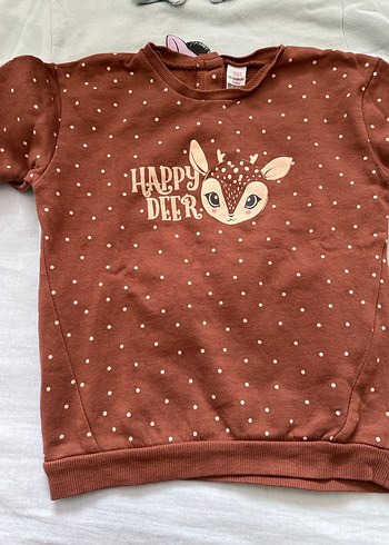 3 ade Kız Çocuk Pamuklu Uzun Kollu Sweatshirt - Görsel 3