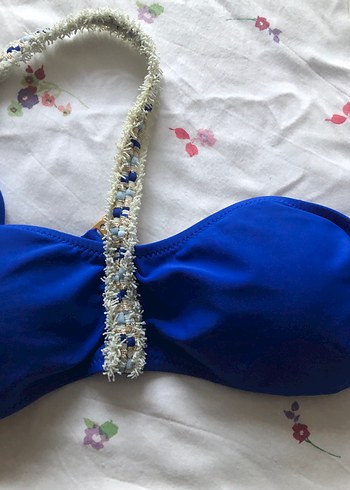 36 Beden mavi Renk Kadın Mavi Elastik Bikini takımı