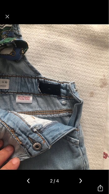 18-24 Ay Beden mavi Renk Zara kot jean tulum temiz