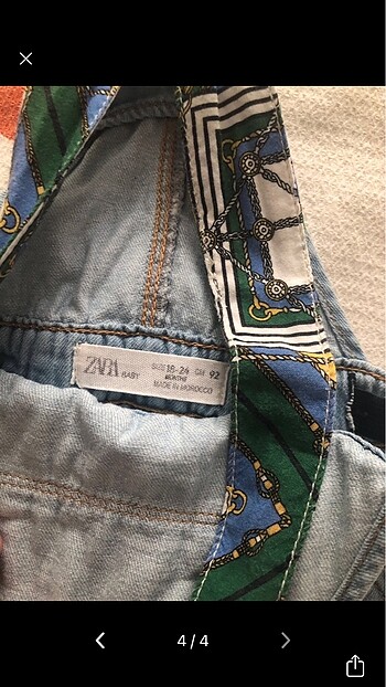 18-24 Ay Beden Zara kot jean tulum temiz