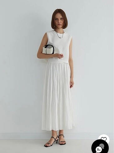 Suud Collection Suud Collection Ekru Donette Piliseli Etek