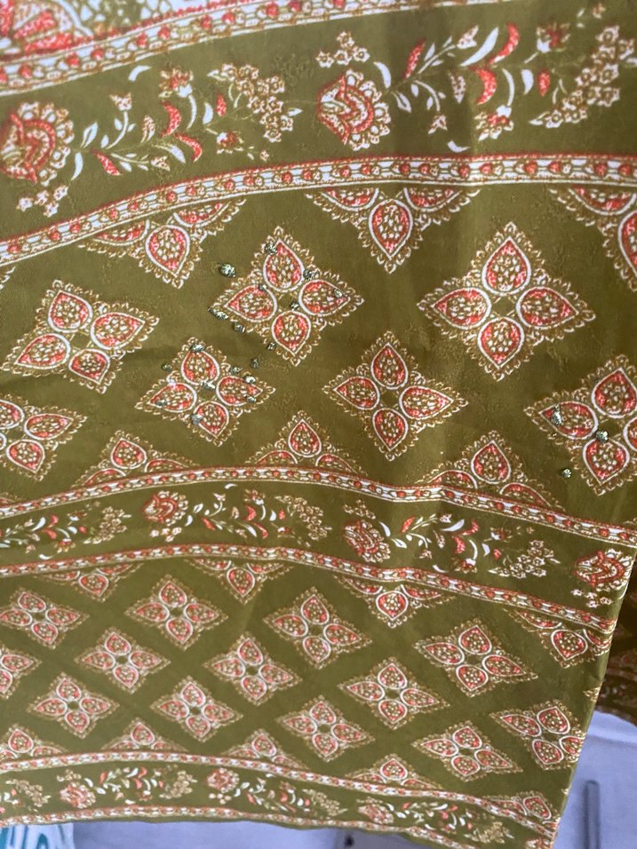 Şal desenli V yaka pareo - Görsel 4