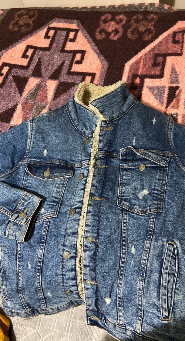Erkek Mavi Kürklü Denim Ceket - Görsel 3