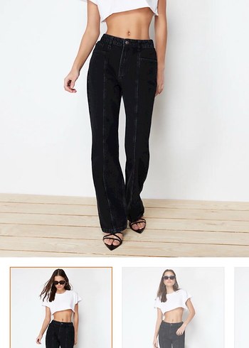 Siyah Regular Fit Midi Kadın Jean