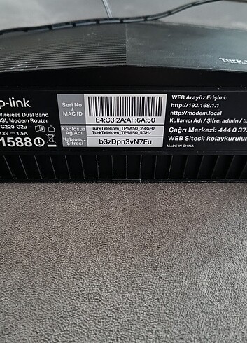 Beden tplink vc220 VDSL 5ghz modem