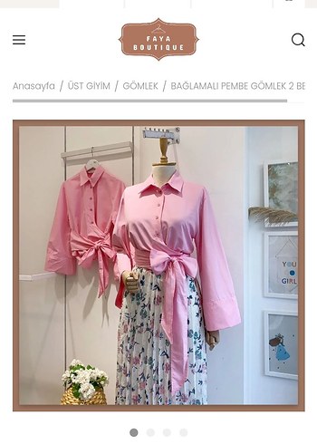 Bağlamalı Pembe Pamuklu Gömlek