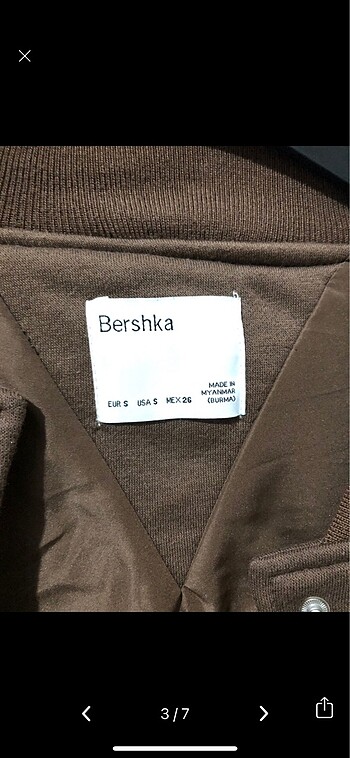 s Beden Bershka Kahverengi Kolej Ceket