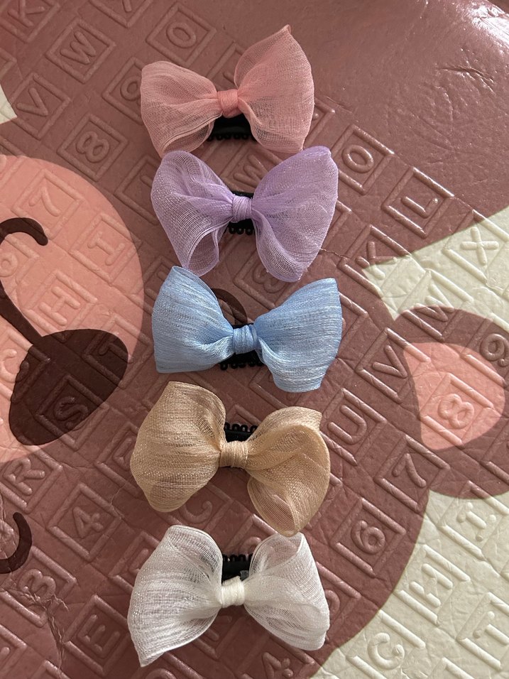 Pastel Renkli Fiyonklu Çocuk Saç Tokası Seti saçsız bebek tokası - Görsel 2