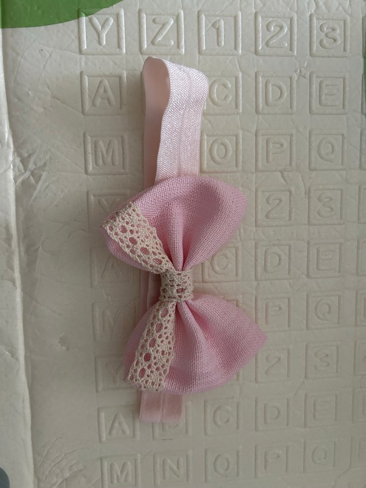 Dantel Detaylı Pembe Çiçekli Çocuk Saç Bantları - Görsel 3