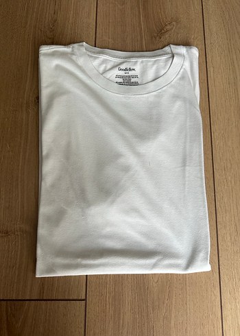 Erkek Beyaz Kısa Kollu Basic Tişört - Görsel 2