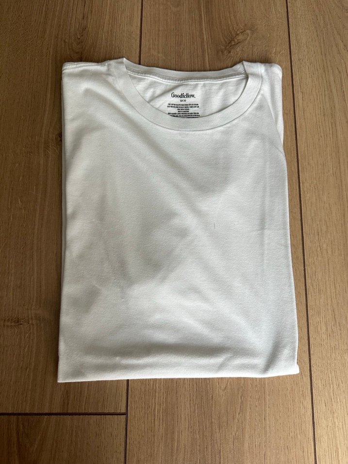 Erkek Beyaz Kısa Kollu Basic Tişört - Görsel 2