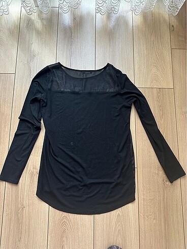 38 Beden siyah Renk Desenli Bluz