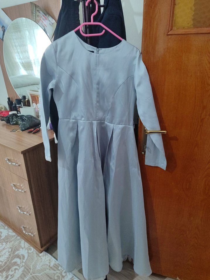 Gri Tesettur abiye - Görsel 2