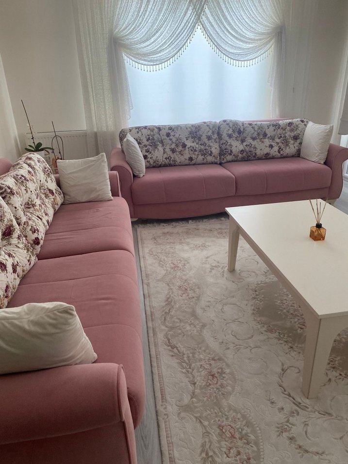 Pembe Çiçekli Modern Klasik Koltuk Takımı - Görsel 2