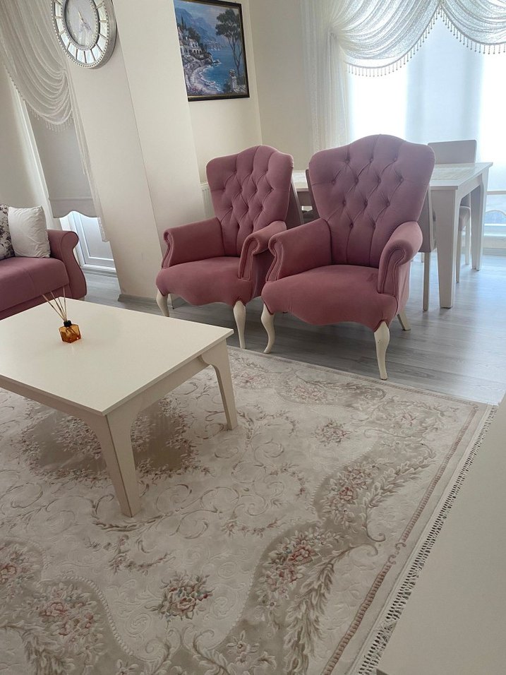 Pembe Çiçekli Modern Klasik Koltuk Takımı - Görsel 3