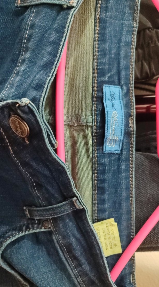 Lacivert kemerli kadın midi kot pantolon - Görsel 2