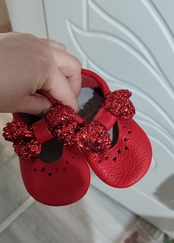 Kız Çocuk Kırmızı Cırtlı Babet - Görsel 2