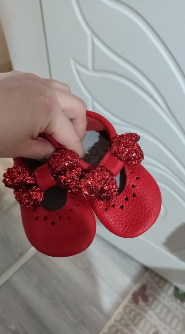 Kız Çocuk Kırmızı Cırtlı Babet - Görsel 2