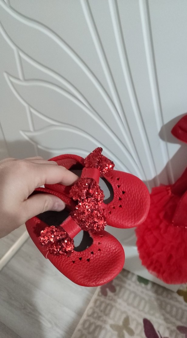 Kız Çocuk Kırmızı Fırfırlı Elbise - Görsel 3