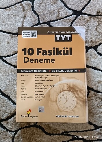 AYDIN YAYINLARI 10 FASİKÜL TYT DENEMESİ (PİYASADA YOK)