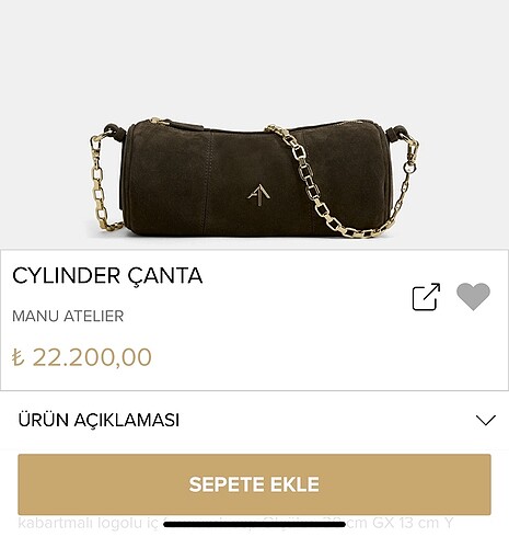 Beden siyah Renk Manu atelier çanta