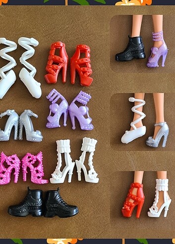 7 çift barbie ayakkabısı 