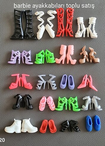 20 çift barbie ayakkabısı