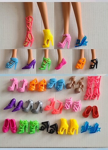 15 çift barbie ayakkabısı
