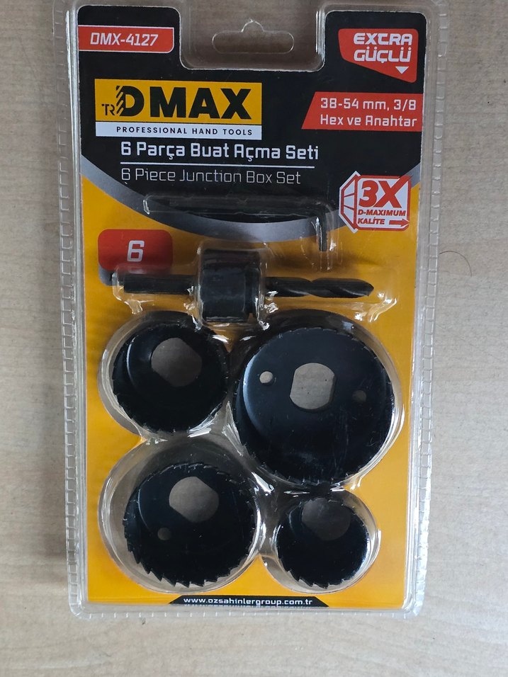 Dmax 6 Parça Buat Açma Seti 38-54mm Siyah - Görsel 3