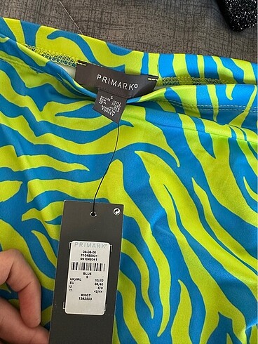 s Beden Renkli Zebra Model Yırtmaçlı Etek