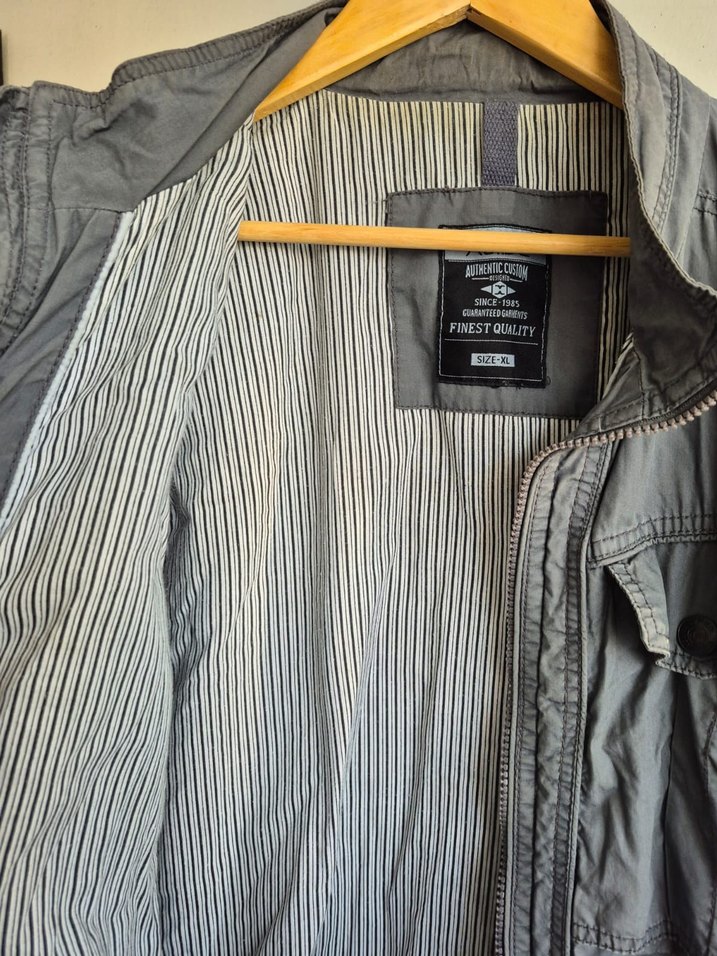 Gri Düğmeli Erkek Keten Ceket - Görsel 5