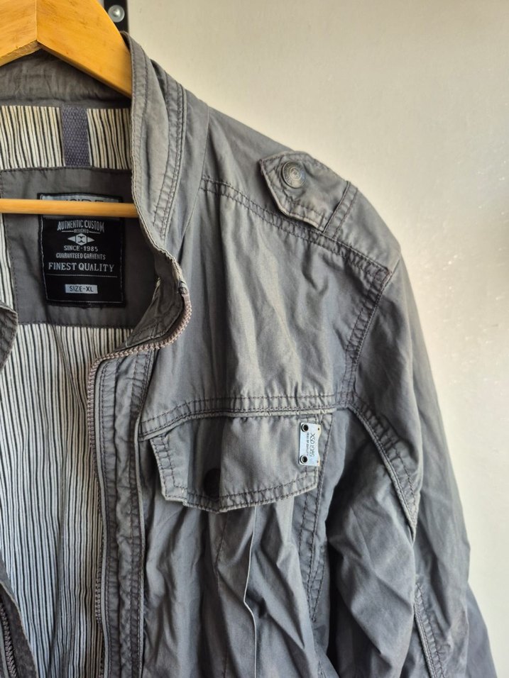 Gri Düğmeli Erkek Keten Ceket - Görsel 2