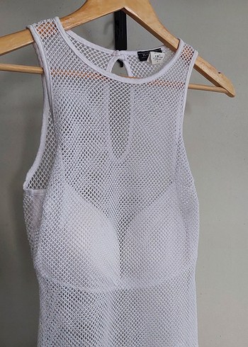 Beyaz Yüksek Yakalı Sıfır Kol Body - Görsel 3