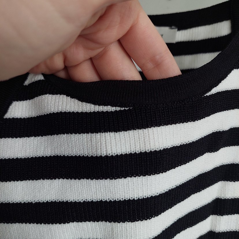 Siyah-Beyaz Çizgili İnce Askılı Body - Görsel 2