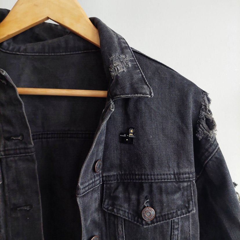 Gri Uzun Kesim Düğmeli Kadın Denim Ceket - Görsel 2