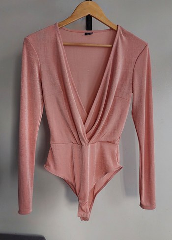 Pembe Drapeli V Yakalı Kadın Bluz - Görsel 2