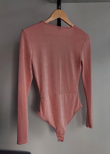 Pembe Drapeli V Yakalı Kadın Bluz - Görsel 5