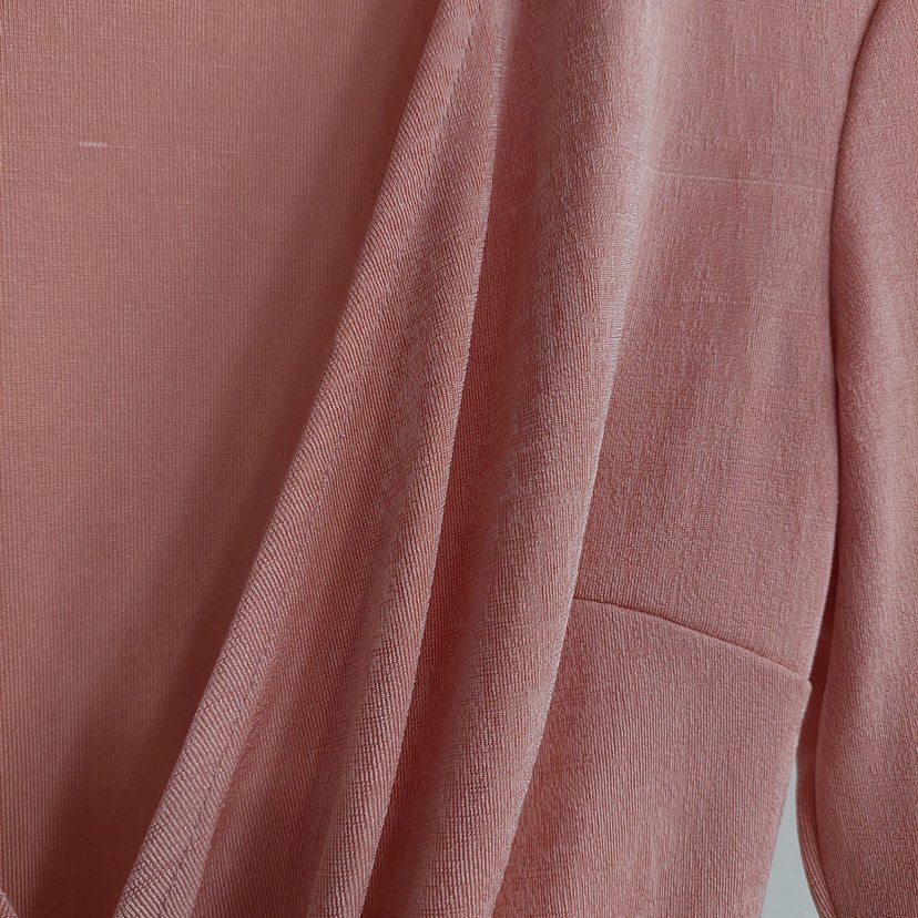 Pembe Drapeli V Yakalı Kadın Bluz - Görsel 3