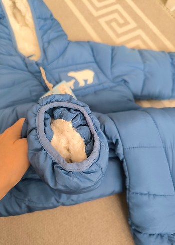 Mavi Erkek Bebek Polar kar Tulumu - Görsel 7