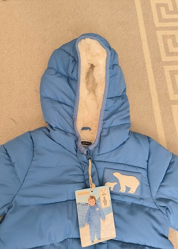 Mavi Erkek Bebek Polar kar Tulumu - Görsel 5