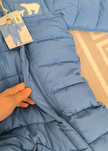 Mavi Erkek Bebek Polar kar Tulumu - Görsel 6