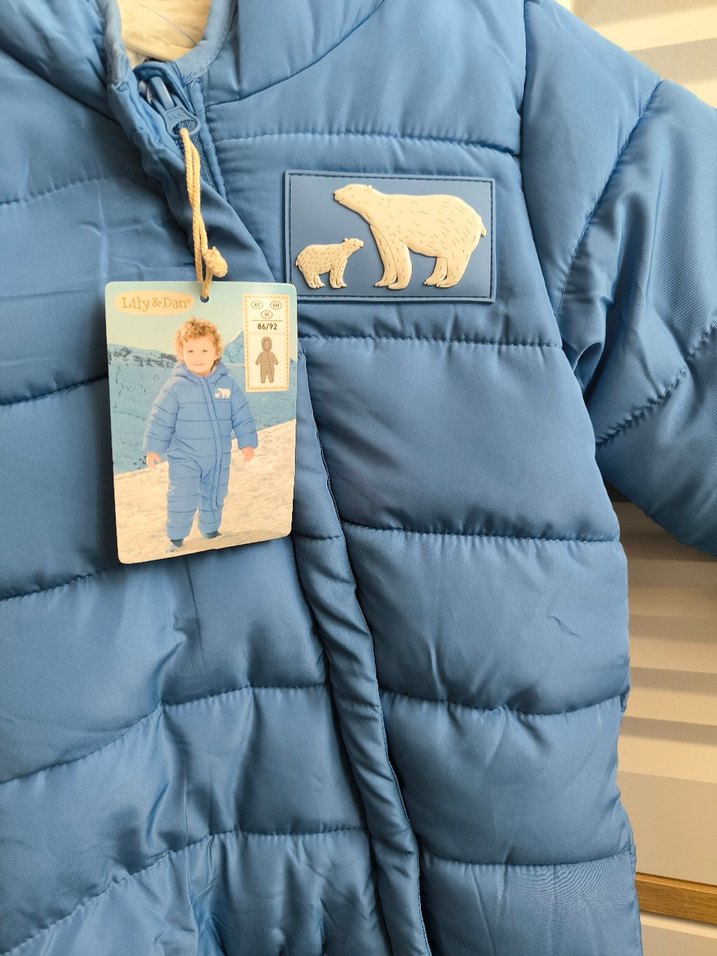 Mavi Erkek Bebek Polar kar Tulumu - Görsel 2