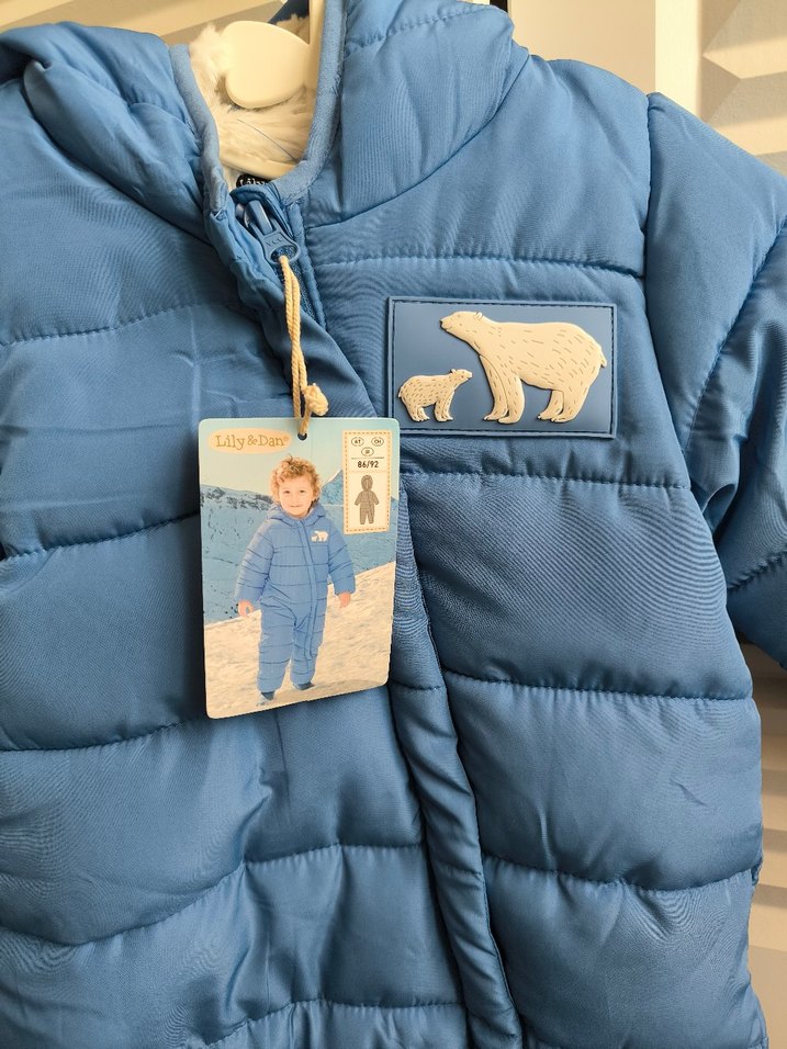 Mavi Erkek Bebek Polar kar Tulumu - Görsel 3