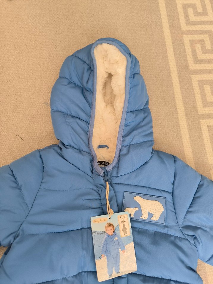 Mavi Erkek Bebek Polar kar Tulumu - Görsel 5